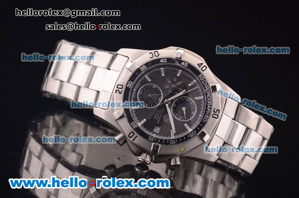 Tag Heuer Automatic with Black Dial and White Bezel - Click Image to Close